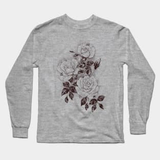 Fine Line Flower art Long Sleeve T-Shirt